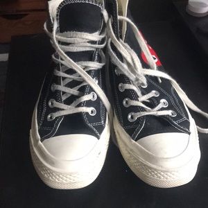 black cdg converse high top